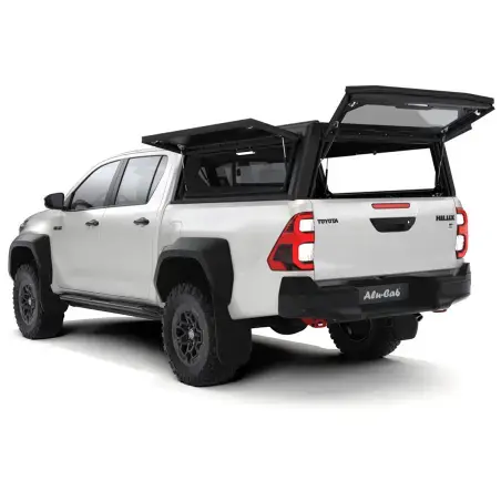 Hardtop Contour noir/ lisse sans fenêtre latérale pour Toyota Hilux Revo 2016+ double cabine Alu-Cab